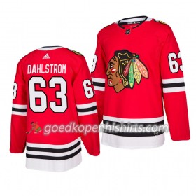 Chicago Blackhawks Carl Dahlstrom 63 Adidas 2019-2020 Rood Authentic Shirt - Mannen